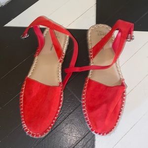 Red espadrille sandals